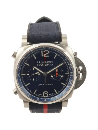 Pre-owned Panerai 2022 Luminor Chrono Luna Rossa 44mm Watch In Blue