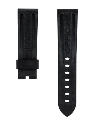 Pre-owned Panerai 22mm Rubber Watch Strap In Black