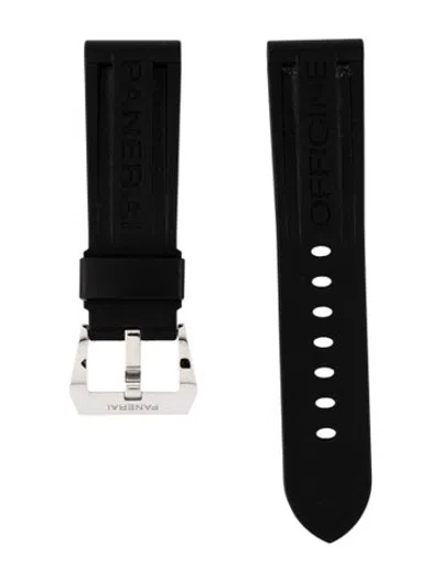 Pre-owned Panerai 24mm Rubber Watch Strap In Black