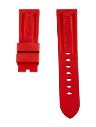 Pre-owned Panerai 24mm Rubber Watch Strap In Red