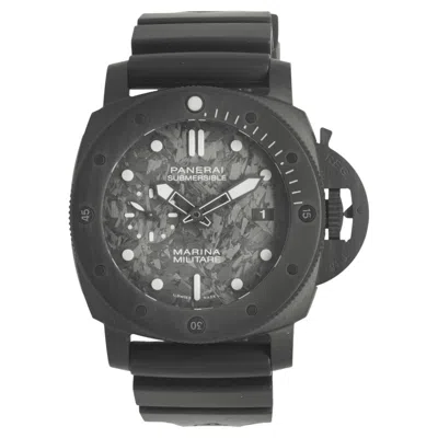 Pre-owned Panerai Black Carbon Tech Submersible With Carbon Fiber Dial Pam 979