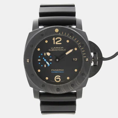 Pre-owned Panerai Black Carbotech Luminor Submersible 1950 3 Days Pam00616 Automatic Men's Wristwatch 47mm