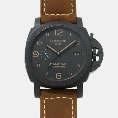 Pre-owned Panerai Black Ceramic And Titanium Luminor Pam01441 Automatic Men's Wristwatch 45mm