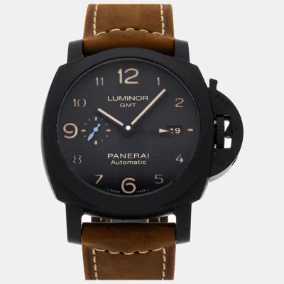 Pre-owned Panerai Black Ceramic Luminor Pam01441 Automatic Men's Wristwatch 44 Mm