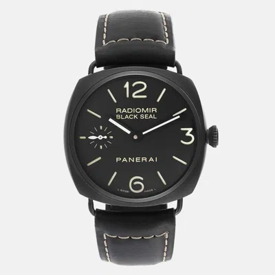 Pre-owned Panerai Black Ceramic Radiomir Pam00292 Manual Winding Men's Wristwatch 45 Mm