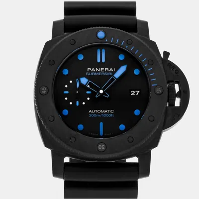 Pre-owned Panerai Black Forged Carbon Luminor Submersible Pam01616 Automatic Men's Wristwatch 47 Mm