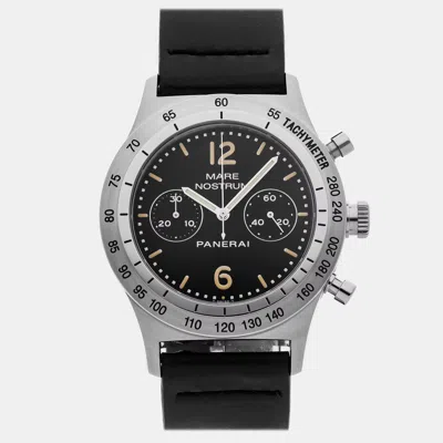 Pre-owned Panerai Black Mare Nostrum Pam00008 Stainless Steel Manual Winding Men's Watches 42mm