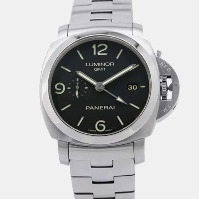 Pre-owned Panerai Black Stainless Steel Luminor Pam00329 Automatic Men's Wristwatch 44 Mm