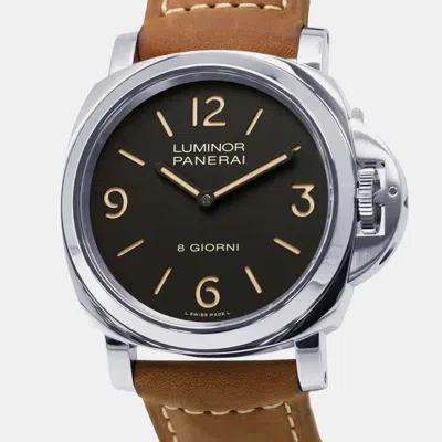 Pre-owned Panerai Black Stainless Steel Luminor Pam00914 Manual Winding Men's Wristwatch 44 Mm