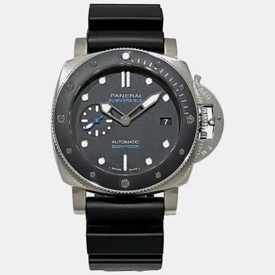 Pre-owned Panerai Black Stainless Steel Luminor Submersible Pam00683 Automatic Men's Wristwatch 41mm