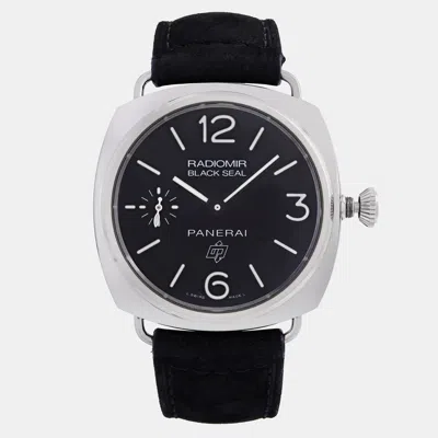 Pre-owned Panerai Black Stainless Steel Radiomir Black Seal Pam00380 Manual Winding Men's Wristwatch 44mm