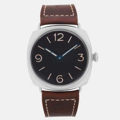Pre-owned Panerai Black Stainless Steel Radiomir Manual Winding Men's Wristwatch 47 Mm