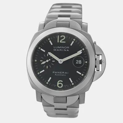 Pre-owned Panerai Black Stainless Steel Titanium Luminor Pam00165 Automatic Men's Wristwatch 44 Mm