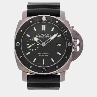 Pre-owned Panerai Black Titanium Luminor Pam00389 Automatic Men's Wristwatch 47 Mm