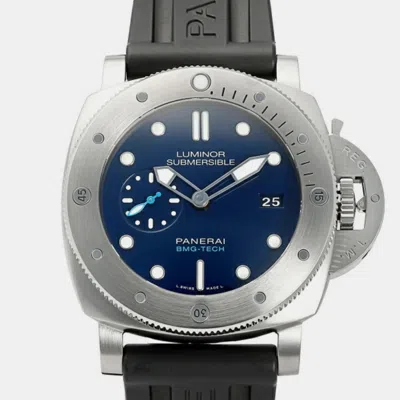 Pre-owned Panerai Blue Titanium Luminor Submersible Pam00692 Automatic Men's Wristwatch 47mm