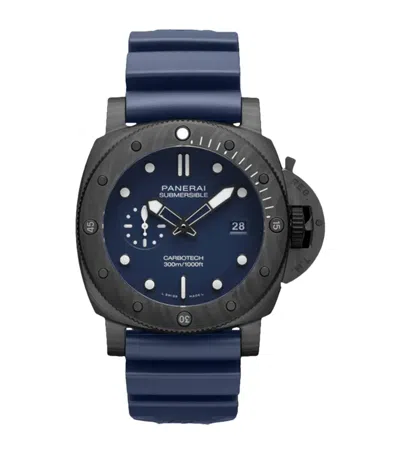 Panerai Carbotech Submersible Watch In Blue
