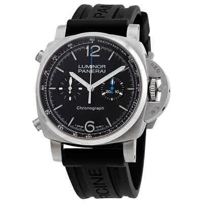 Pre-owned Panerai Chronograph Automatic Black Dial Men's Watch Pam01109