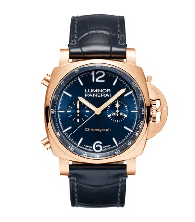 Panerai Goldtech Luminor Chrono Watch In Black