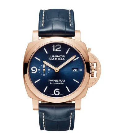 Panerai Goldtech Luminor Marina Watch In Blue