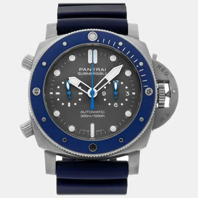 Pre-owned Panerai Grey Titanium Submersible Pam00982 Automatic Men's Wristwatch 47 Mm