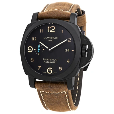 Panerai Luminor Gmt Automatic Black Dial Men's Watch Pam01441-new In Black / Brown