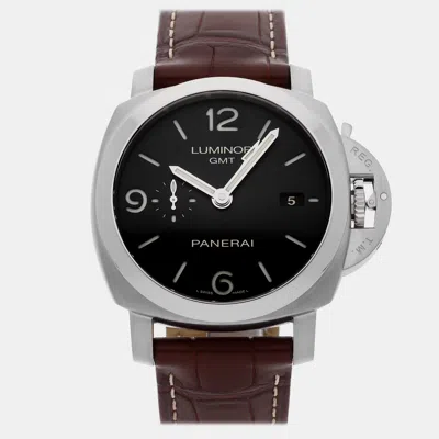 Pre-owned Panerai Luminor 1950 3 Days Pam 00320 Black Stainless Steel Automatic Men Wristwatch 44mm