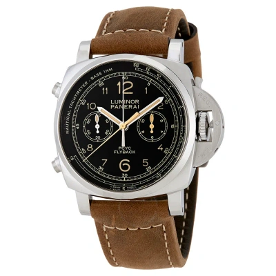 Panerai Luminor 1950 Automatic Flyback Chronograph Men's Watch Pam00653 In Black / Brown
