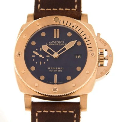 Panerai Luminor 3-day 1950 Automatic Blue Dial Men's Watch Pam00671 In Brown