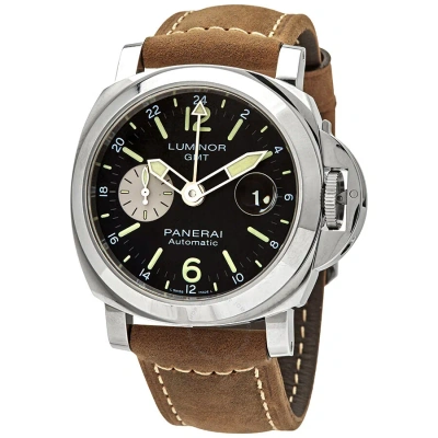 Panerai Luminor 44 Gmt Automatic Chronometer Black Dial Men's Watch Pam01088 In Brown