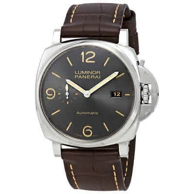 Pre-owned Panerai Luminor 45 Mm Automatic Grey Dial Men's Watch Pam00943