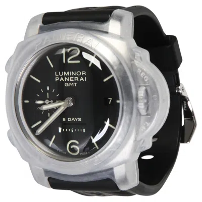 Pre-owned Panerai Luminor 8 Day Gmt Pam00233 Men's Watch In Stainless Steel In Multiple