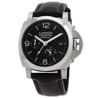 Pre-owned Panerai Luminor Bitempo Automatic Black Dial Men's Watch Pam01360
