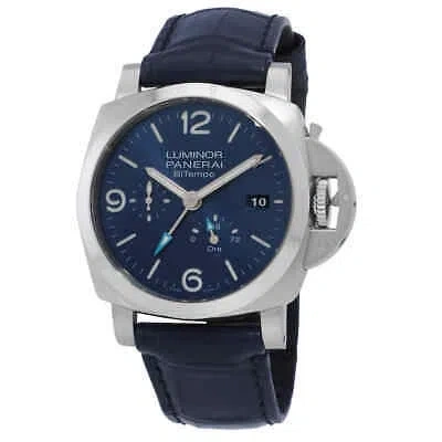 Pre-owned Panerai Luminor Bitempo Automatic Blue Dial Men's Watch Pam01361