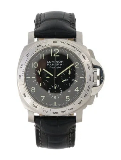 Pre-owned Panerai Luminor Chrono Daylight Watch In Multi