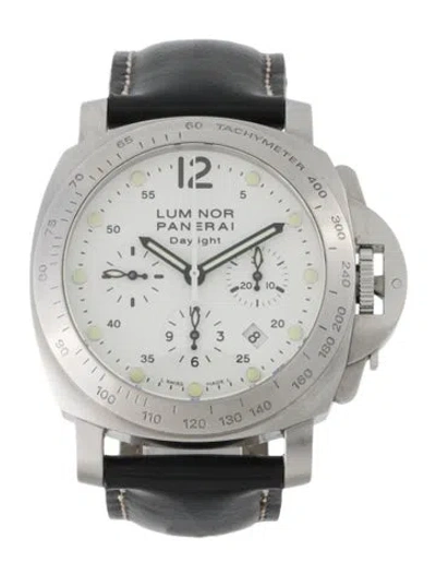 Pre-owned Panerai Luminor Chrono Daylight Watch In Multi
