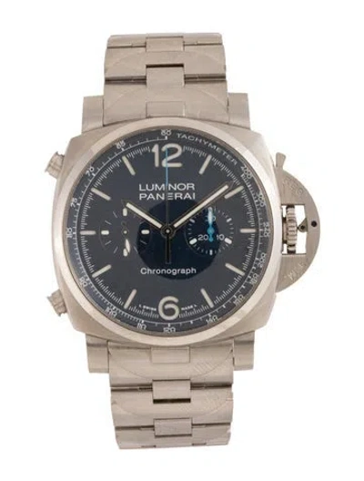 Pre-owned Panerai Luminor Chronograph Watch, 44mm In Multicolor