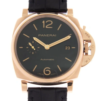 Panerai Luminor Due Automatic Black Dial Men's Watch Pam01041 In Black / Gold / Rose / Rose Gold