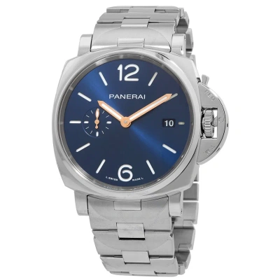 Panerai Luminor Due Automatic Blue Dial Men's Watch Pam01124 In Metallic