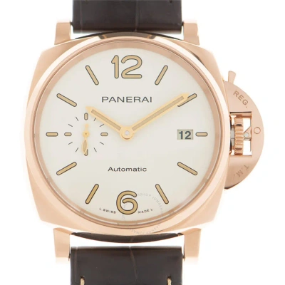 Panerai Luminor Due Automatic White Dial Men's Watch Pam01042 In Brown / Gold / Rose / Rose Gold / White