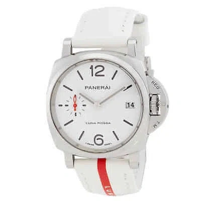 Pre-owned Panerai Luminor Due Luna Rossa Automatic White Dial Watch Pam01378