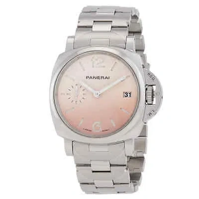 Pre-owned Panerai Luminor Due Pastello Automatic Pink Dial Watch Pam01319
