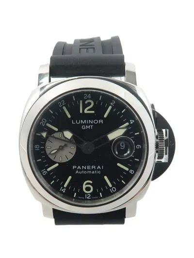Pre-owned Panerai Luminor Gmt 44mm Watch In Black