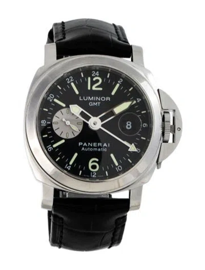 Pre-owned Panerai Luminor Gmt Automatic Acciaio Watch In Multi