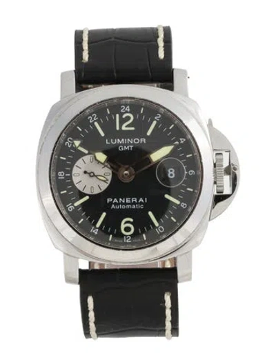 Pre-owned Panerai Luminor Gmt Automatic Acciaio Watch In Multicolor