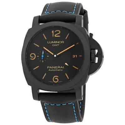 Pre-owned Panerai Luminor Gmt Automatic Black Dial Men's Watch Pam01441-new