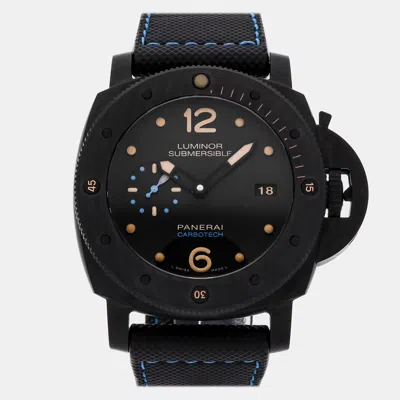 Pre-owned Panerai Luminor Gmt Pam01441 Black Ceramic Automatic Men's Watches 44mm