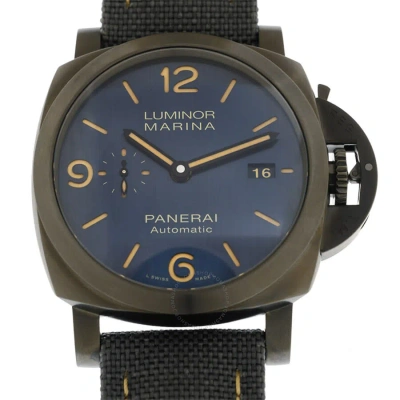 Panerai Luminor Hand Wind Blue Dial Men's Watch Pam01021 In Green