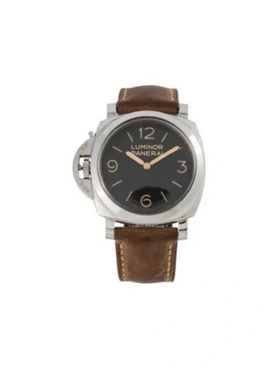 Pre-owned Panerai Luminor Left-handed Watch In Multicolor