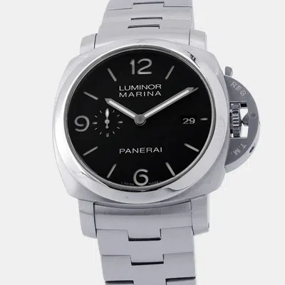 Pre-owned Panerai Luminor Marina 1950 3 Days Pam00328 Black Stainless Steel Automatic Men's Watches 44mm