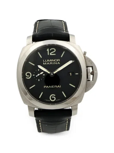Pre-owned Panerai Luminor Marina 1950 44mm Watch In Black